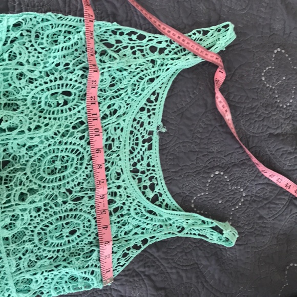 Lace tank top Aqua - Picture 4 of 4